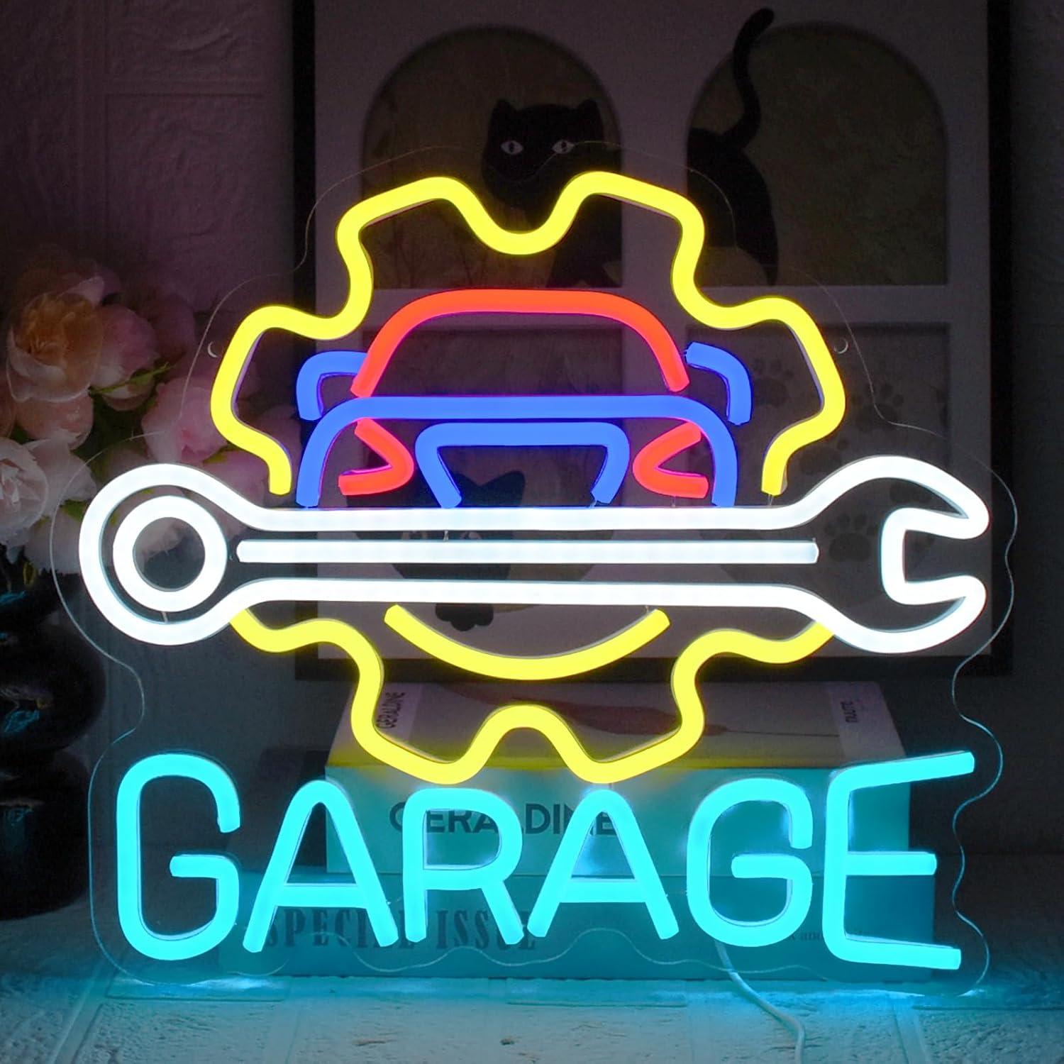 Auto Repair Shop - Letreiro Neon para Garagem, Luzes LED