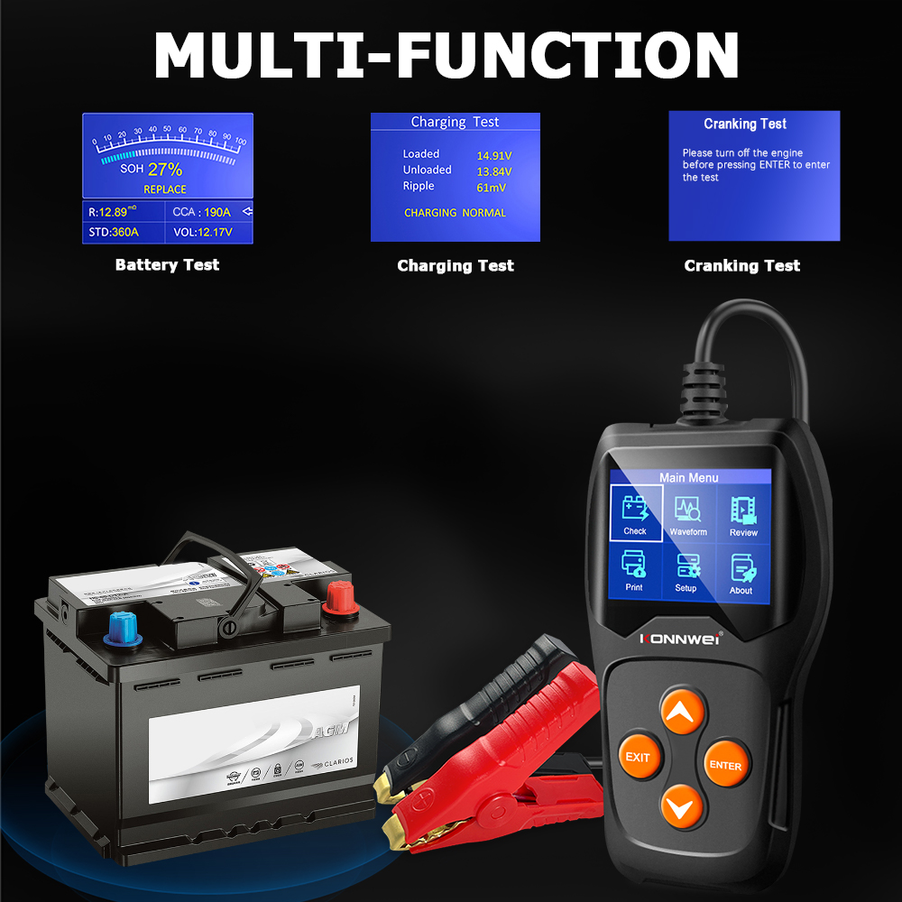 KONNWEI KW600 Testador Profiss - Battery Load Tester avaliação e preço