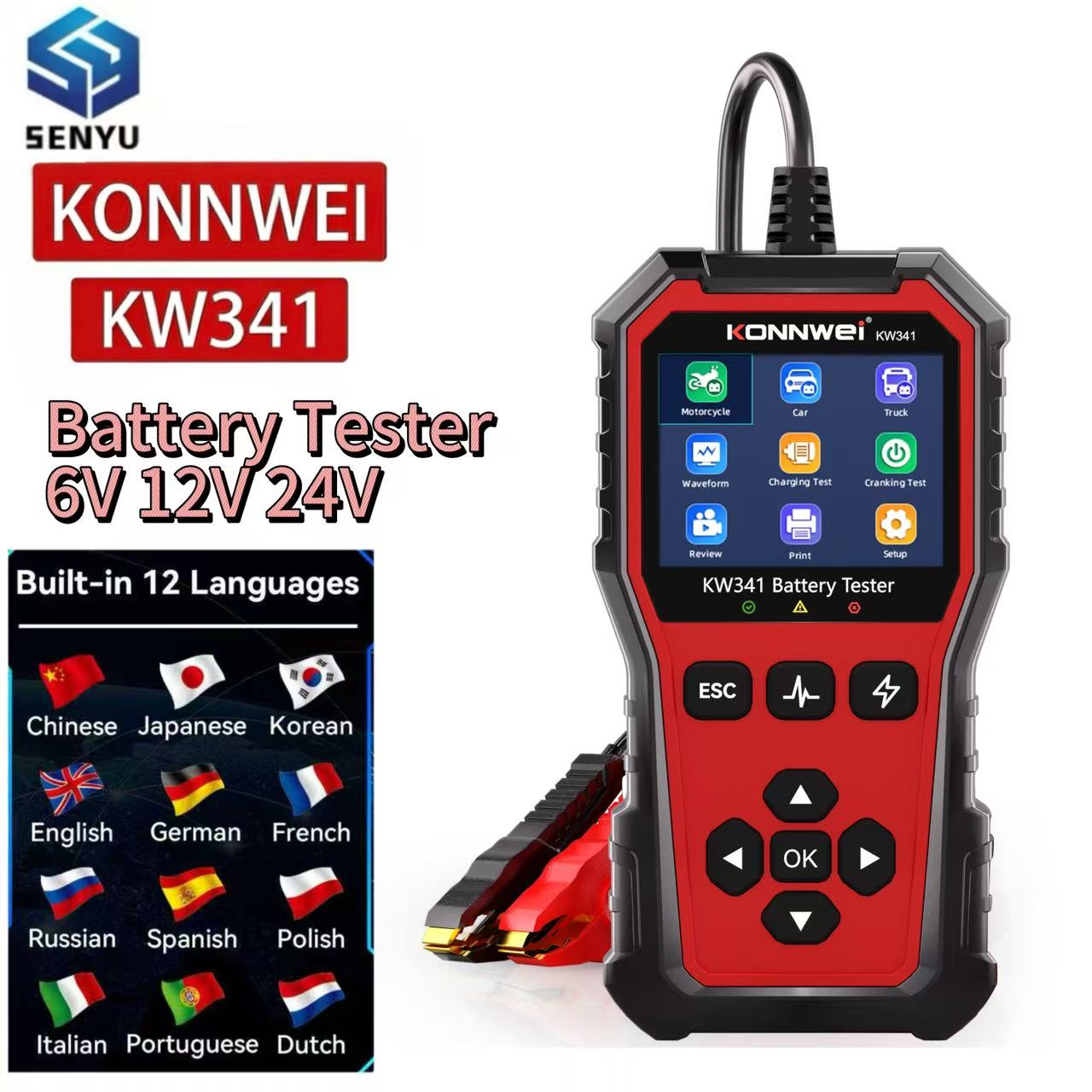Konnwei kw341 carro moto camin - Battery Load Tester avaliação e preço